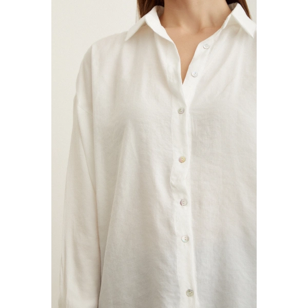 Basic Modal Gömlek Ekru