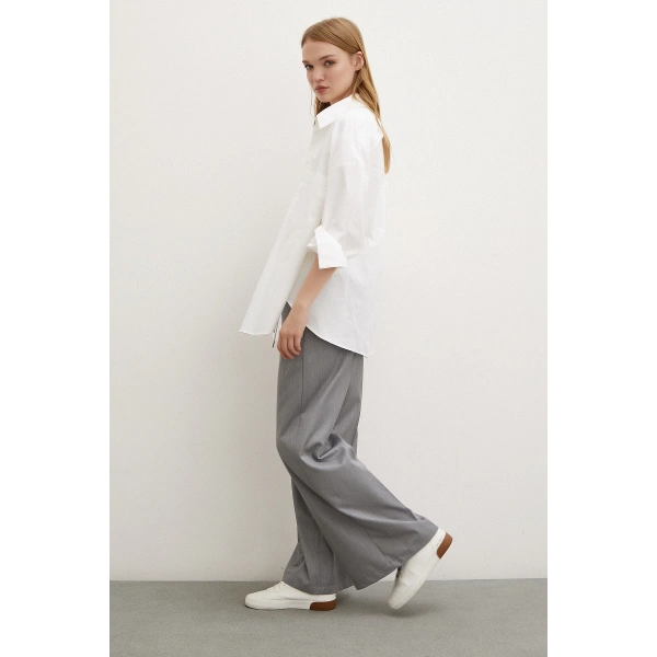 Beli Latikli Garnili Pantolon Gri