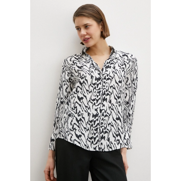 Animal Desenli Gömlek Siyah