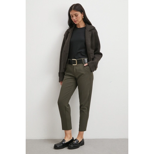 Kemer Havuç Paça Pantolon Haki