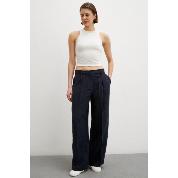 Geniş Paça Palazzo Pantolon Lacivert