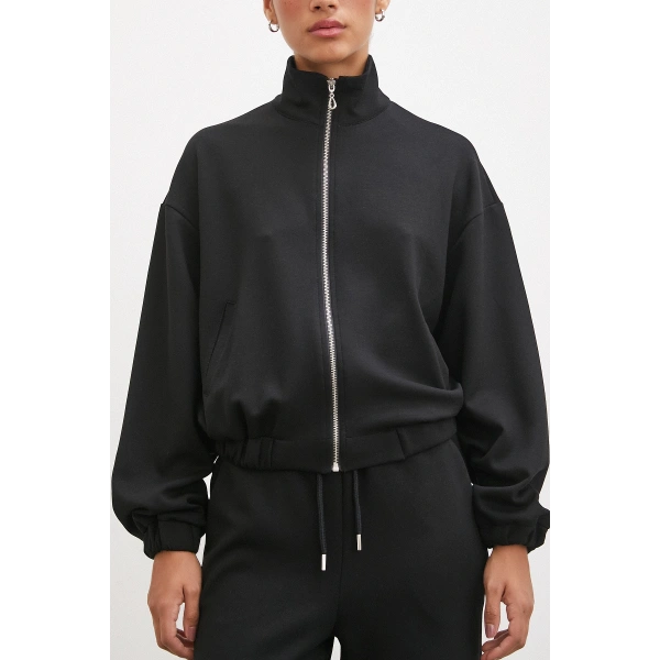 Fermuarlı Sweatshirt Siyah