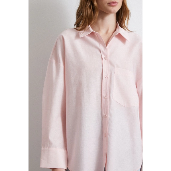 Helen Poplin Gömlek Pembe