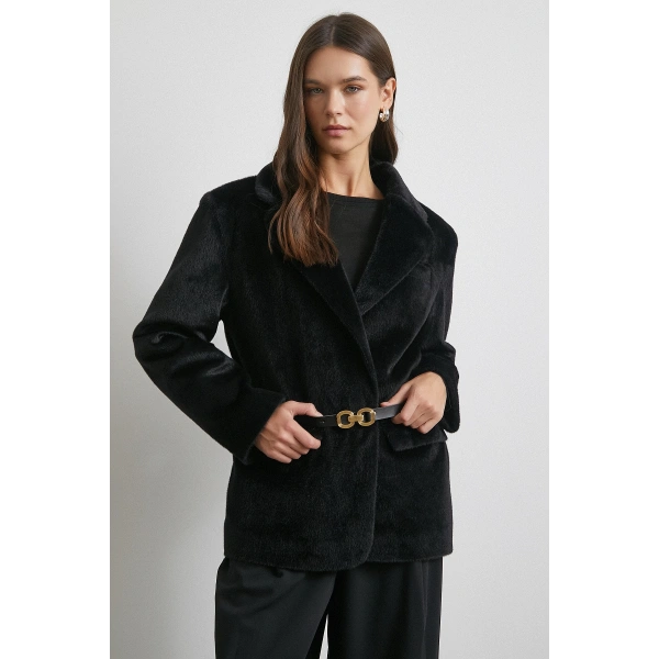 Kemer Tay Flock Ceket Siyah