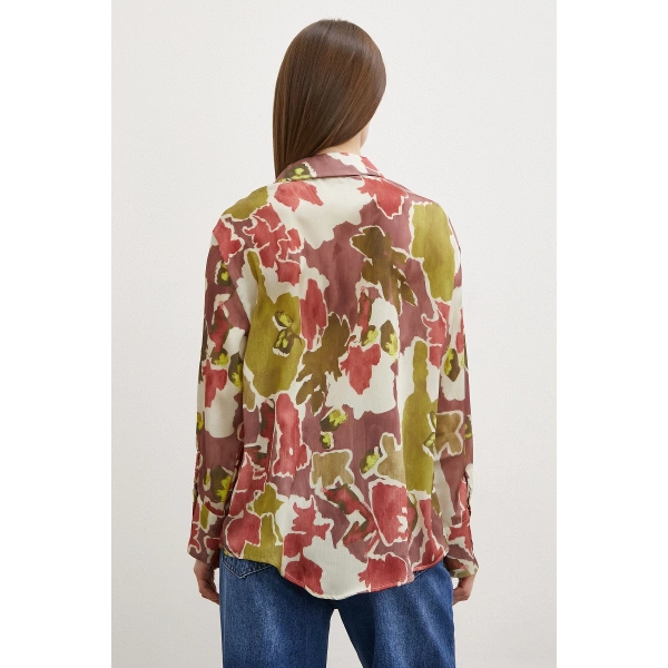 Desenli Gofret Gömlek Haki