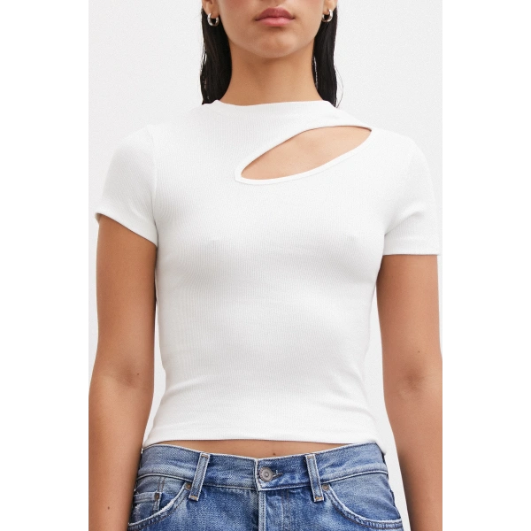 Önü Açık Bluz Beyaz