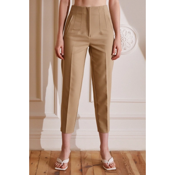 Skinny Kumaş Pantolon Vizon