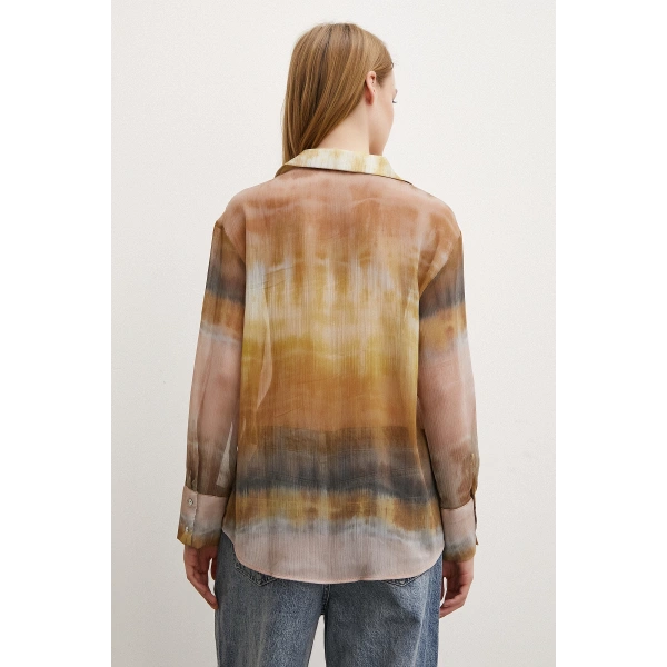 Krinkıl Desenli Gömlek Taş