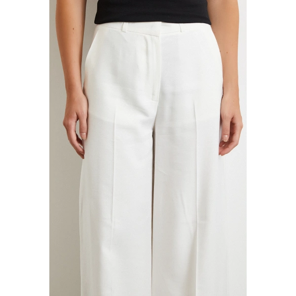 Geniş Paça Palazzo Pantolon Ekru