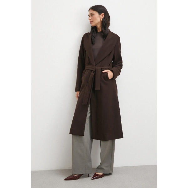 Kuşaklı Kaşe Kaban Kahve