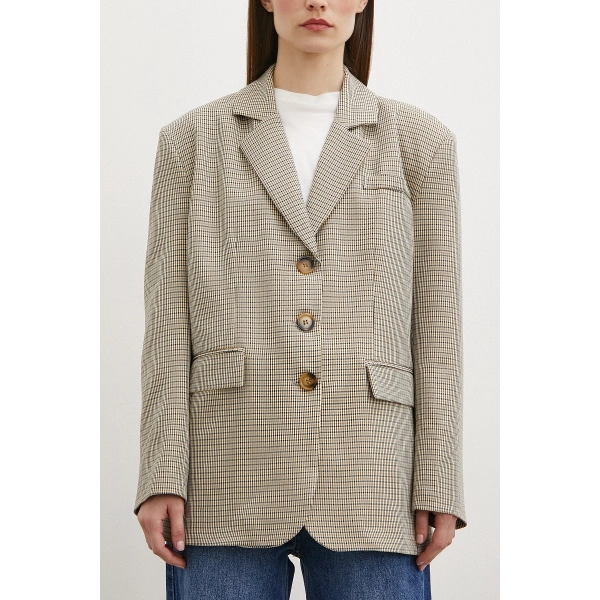 Ekose Blazer Ceket Kahve