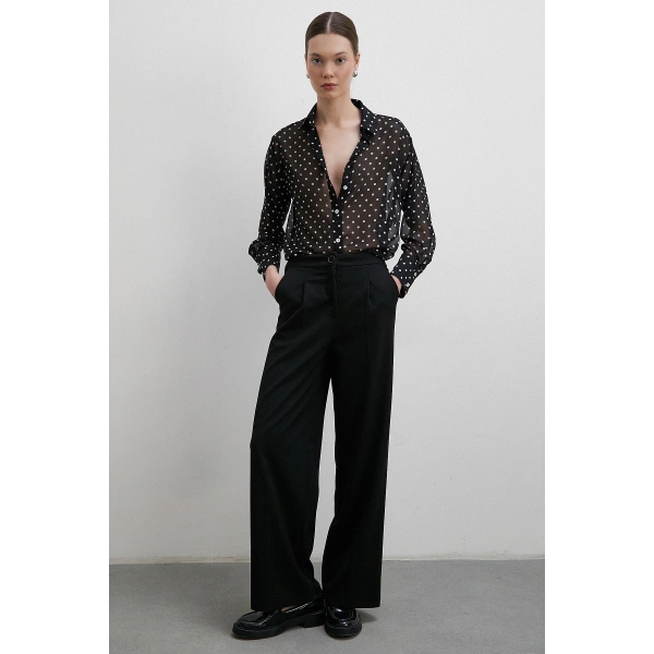 Puantiyeli Gömlek Siyah