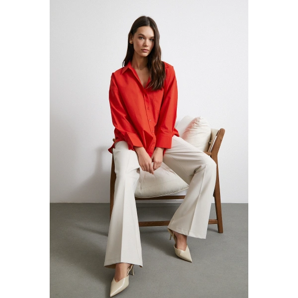 Must Have Poplin Gömlek Kırmızı