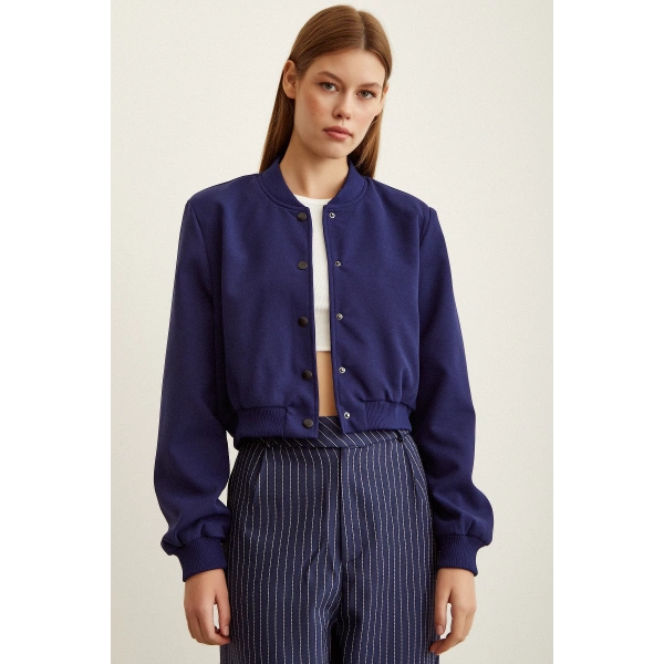 Astarlı Çıt Çıtlı Mont Lacivert