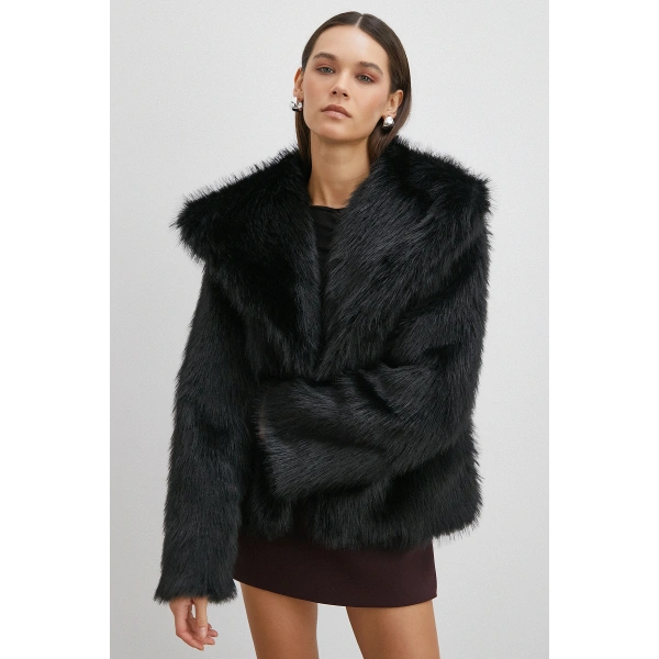 Midi Boy Lolita Kürk Siyah