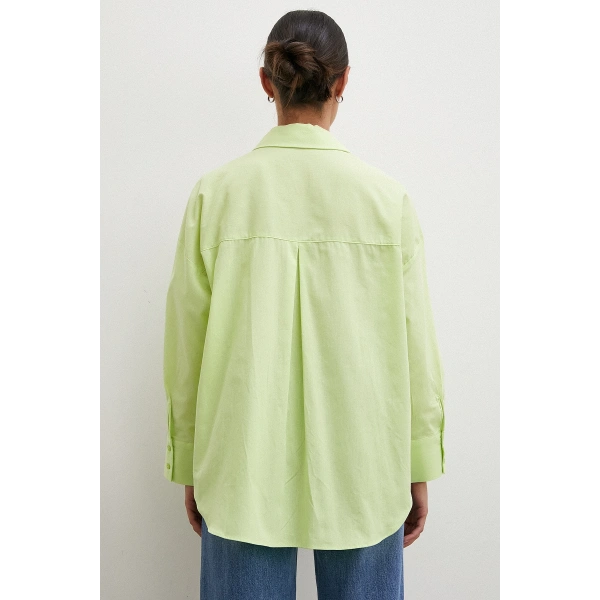 Regular Fit Poplin Gömlek Yeşil