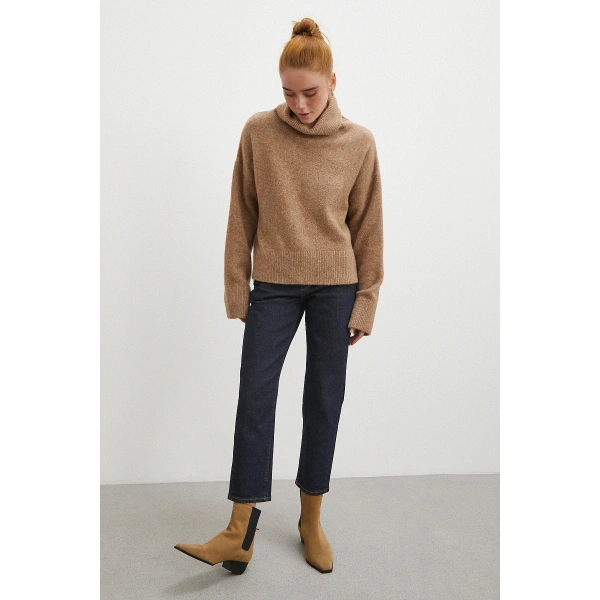 Yüksek Bel Dar Paça Jean Lacivert