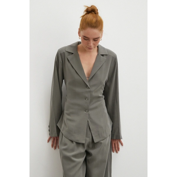 Gömlek Pantolon Modal Takım Haki