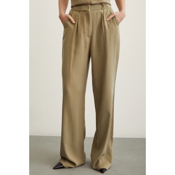 Geniş Paça Pantolon Haki