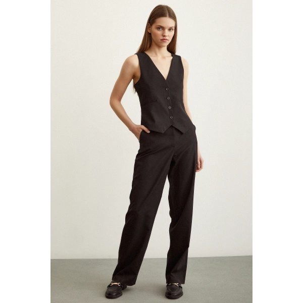 Klasik Boru Paça  Pantolon Siyah