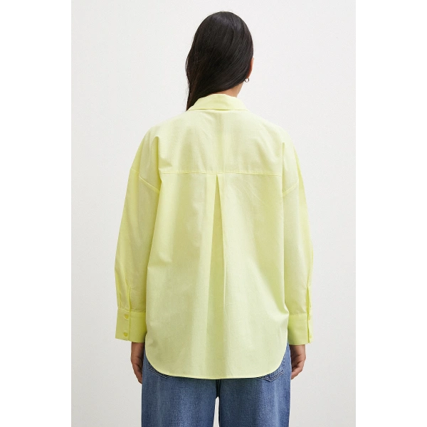 Regular Fit Poplin Gömlek Sarı