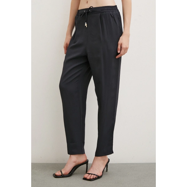 Beli Lastikli Boru Paça Pantolon Lacivert