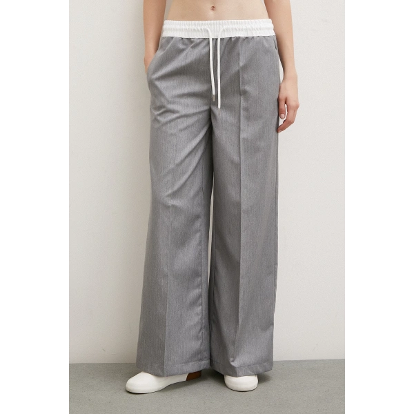 Beli Latikli Garnili Pantolon Gri