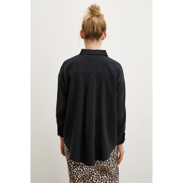 Basic Modal Gömlek Siyah