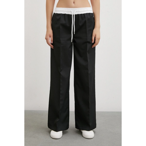 Beli Latikli Garnili Pantolon Siyah