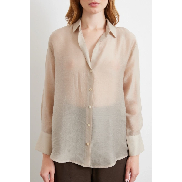 İnce Modal Gömlek Bej