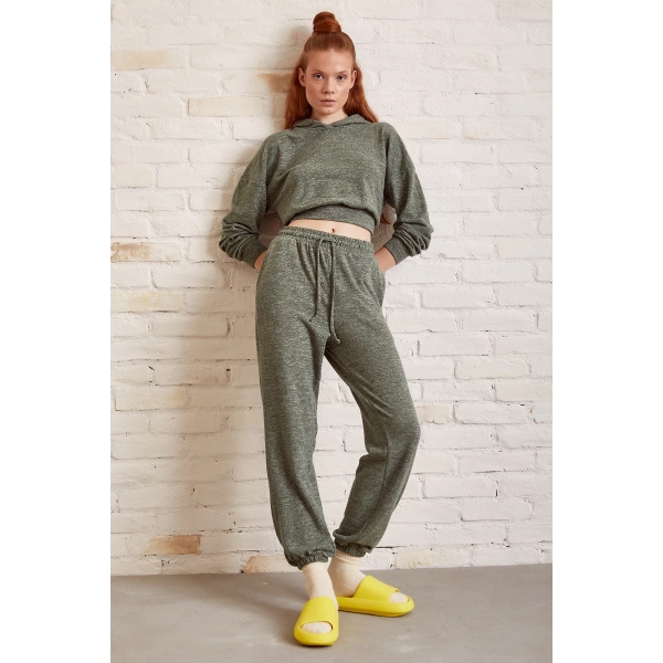 Bol Kesim Eşofman Takım Haki