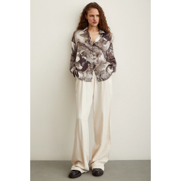 Batik Desen Gömlek Gri