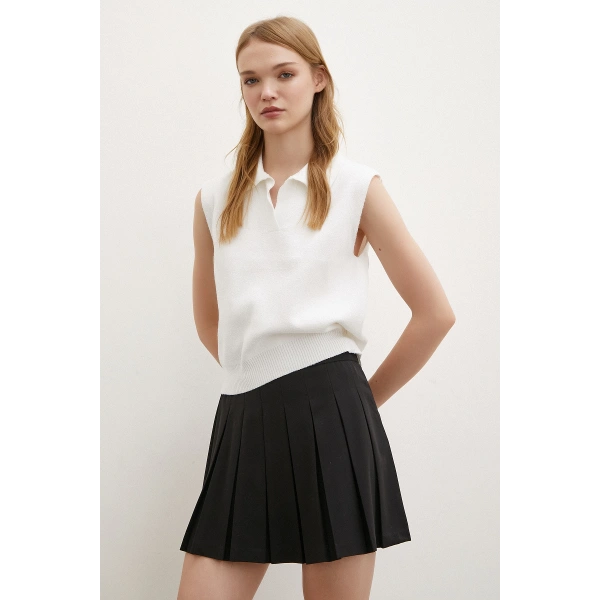 Firuze Polo Yaka Süveter Beyaz