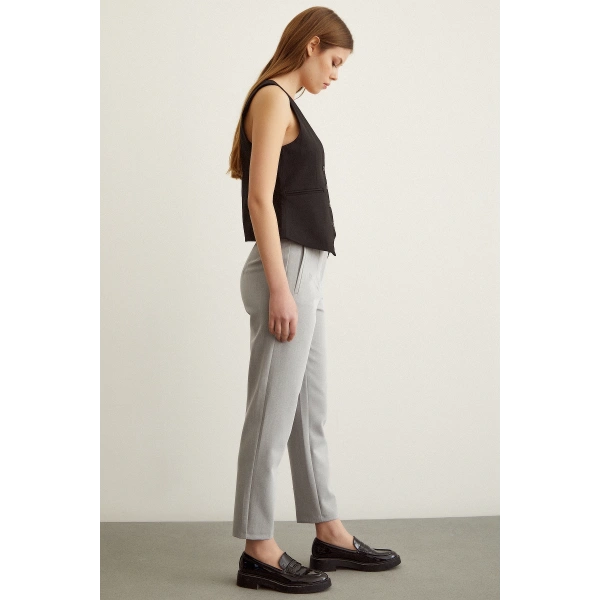 Skinny Kumaş Pantolon Gri
