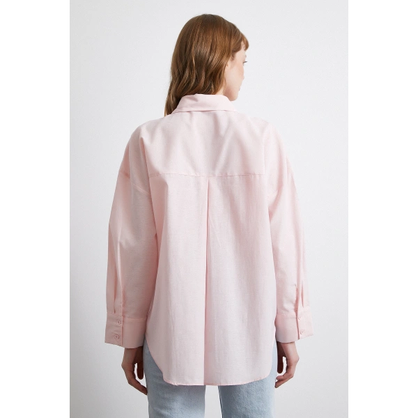 Helen Poplin Gömlek Pembe