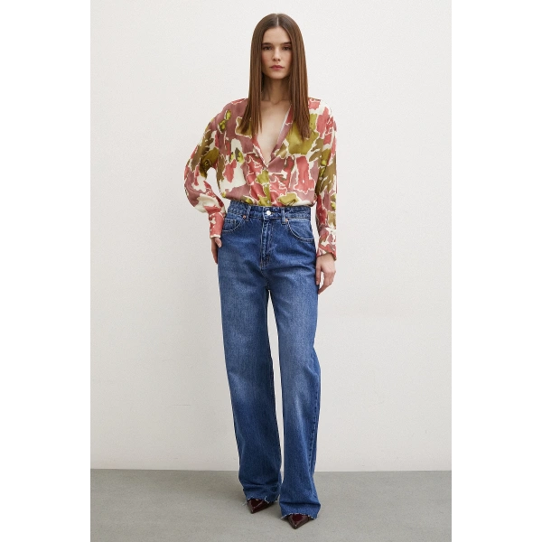 Desenli Gofret Gömlek Haki