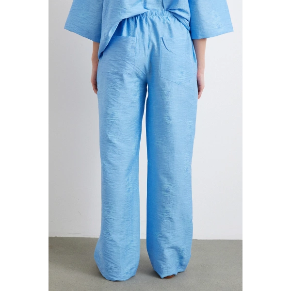 Arka Cepli Salaş Pantolon Mavi