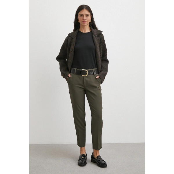 Kemer Havuç Paça Pantolon Haki