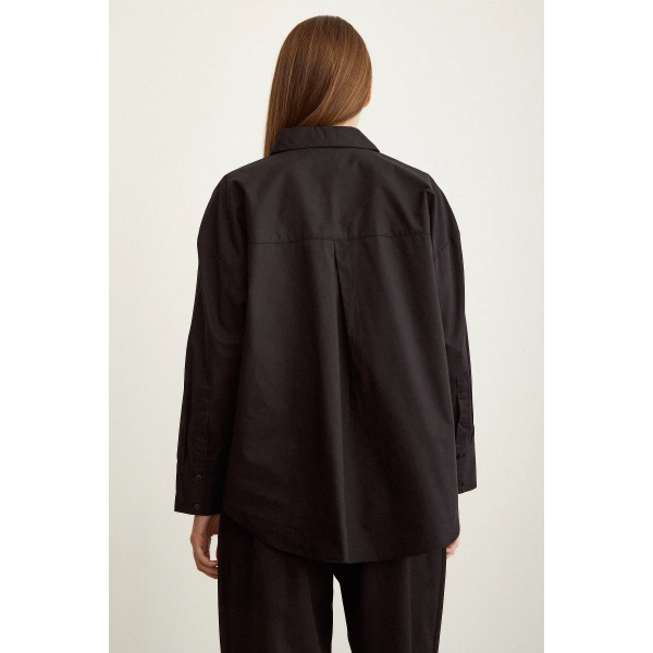 Poplin Gömlek Siyah