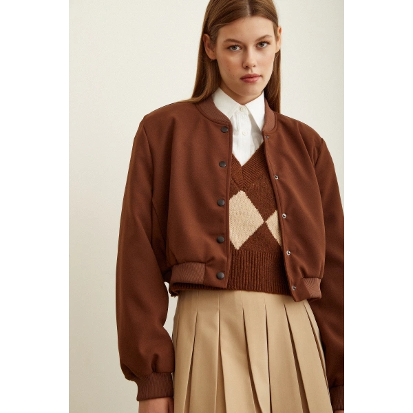 Astarlı Çıt Çıtlı Mont Kahve