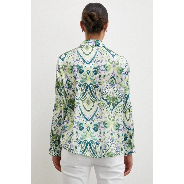 Saten Gömlek Yeşil