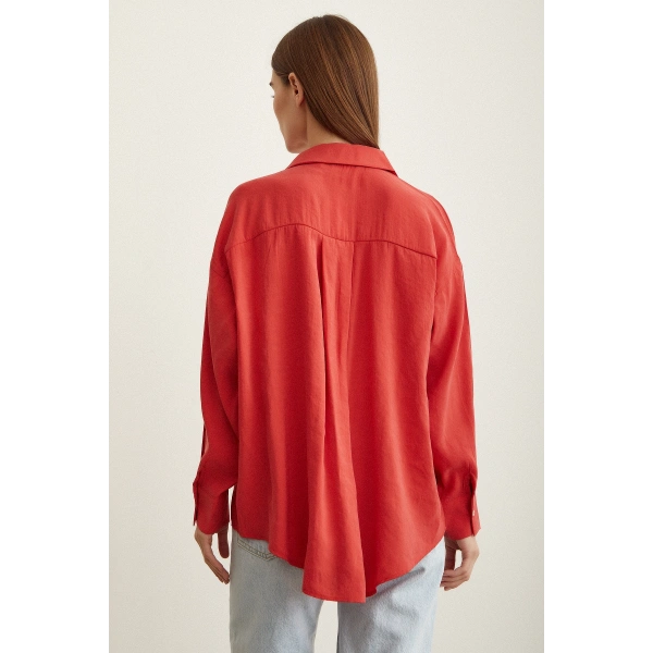 Basic Modal Gömlek Mercan