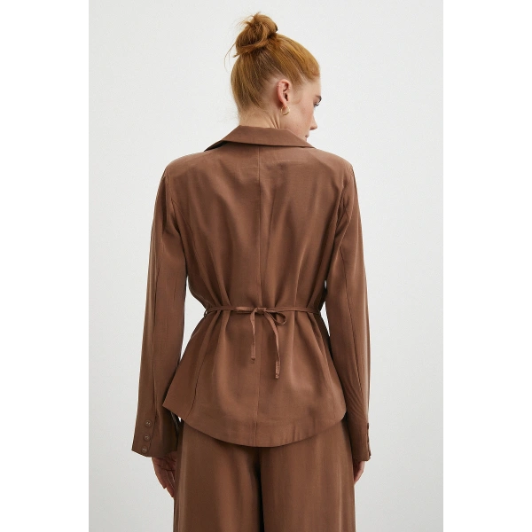 Gömlek Pantolon Modal Takım Kahve