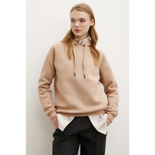 Kapşonlu Sweatshirt Kahve