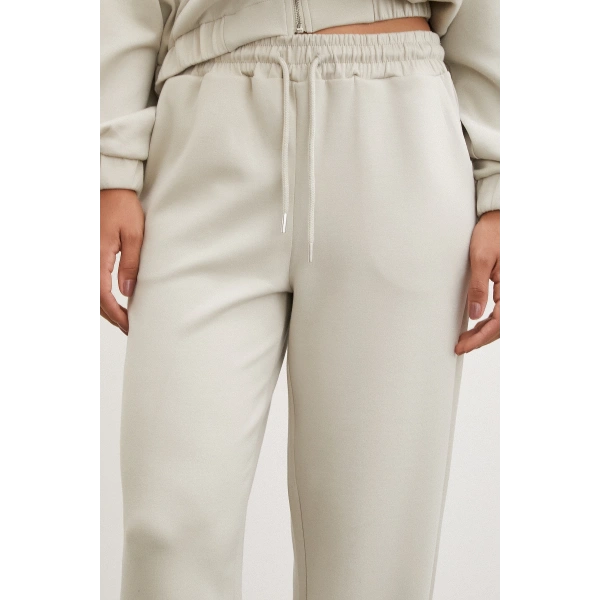 Lastikli Cepli Eşofman Altı Taş