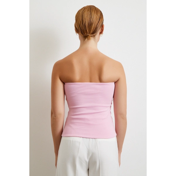 Straplez Top Pembe