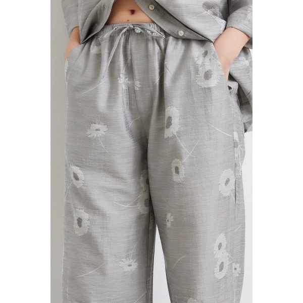 Arka Cepli Salaş Pantolon Gri