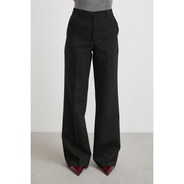 Yüksek Bel Klasik Pantolon Siyah