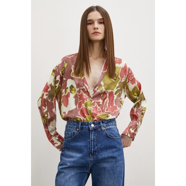 Desenli Gofret Gömlek Haki