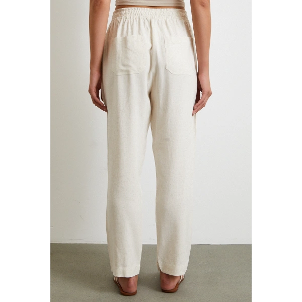 Beli Lastikli Klasik Pantolon Bej